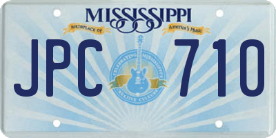 MS license plate JPC710
