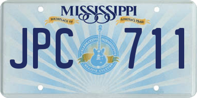 MS license plate JPC711