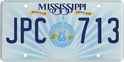 MS license plate JPC713