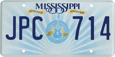 MS license plate JPC714
