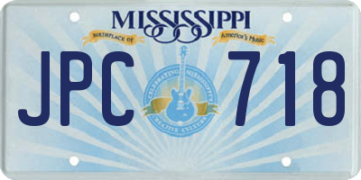 MS license plate JPC718
