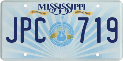 MS license plate JPC719