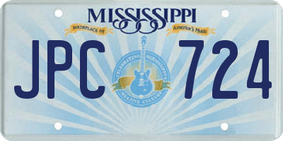 MS license plate JPC724