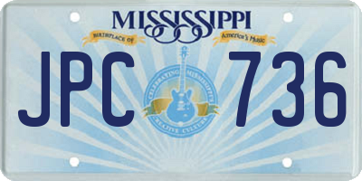 MS license plate JPC736