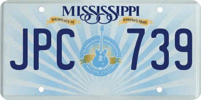 MS license plate JPC739