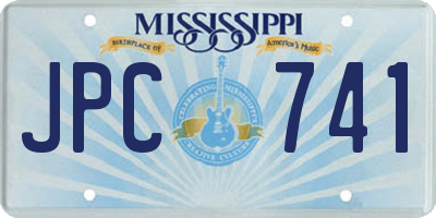MS license plate JPC741