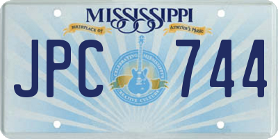 MS license plate JPC744