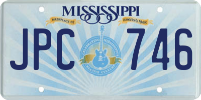 MS license plate JPC746