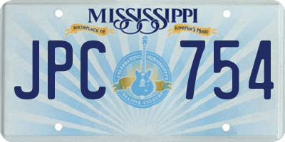 MS license plate JPC754
