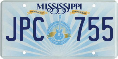 MS license plate JPC755