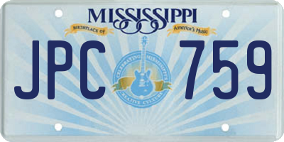 MS license plate JPC759