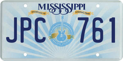 MS license plate JPC761