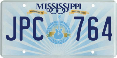 MS license plate JPC764