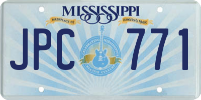MS license plate JPC771