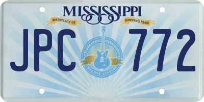 MS license plate JPC772