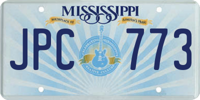 MS license plate JPC773