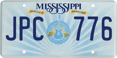 MS license plate JPC776