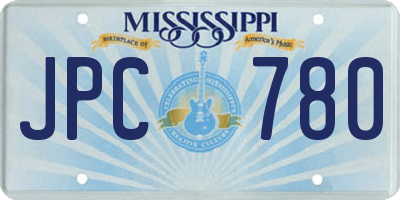 MS license plate JPC780