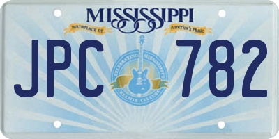 MS license plate JPC782