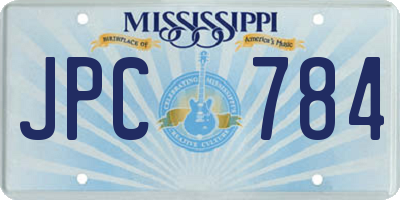 MS license plate JPC784