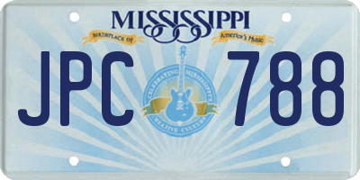 MS license plate JPC788