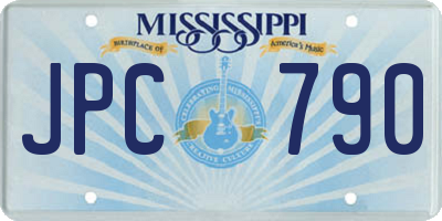 MS license plate JPC790