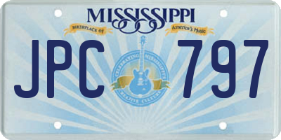 MS license plate JPC797