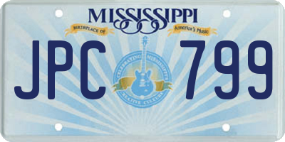 MS license plate JPC799