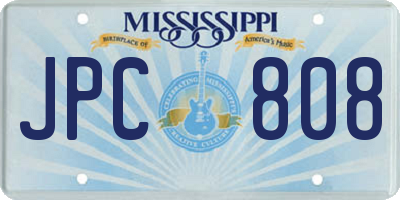 MS license plate JPC808