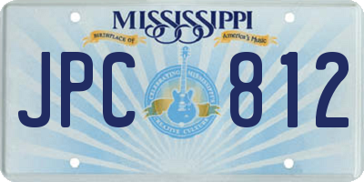 MS license plate JPC812
