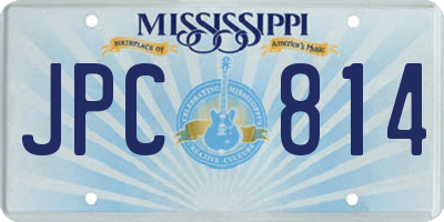 MS license plate JPC814