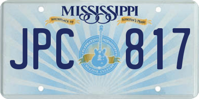 MS license plate JPC817