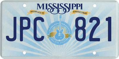 MS license plate JPC821