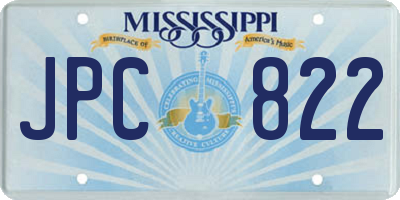 MS license plate JPC822