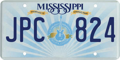 MS license plate JPC824
