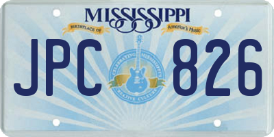 MS license plate JPC826