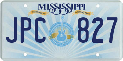 MS license plate JPC827