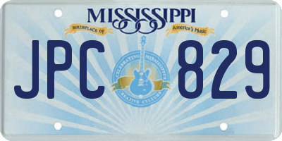 MS license plate JPC829