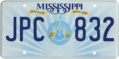 MS license plate JPC832