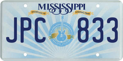 MS license plate JPC833