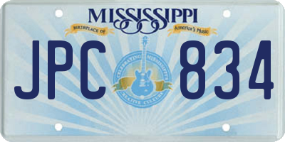 MS license plate JPC834