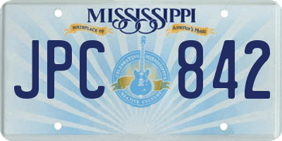MS license plate JPC842