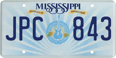 MS license plate JPC843