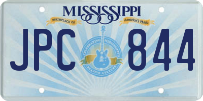 MS license plate JPC844