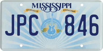 MS license plate JPC846