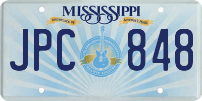 MS license plate JPC848
