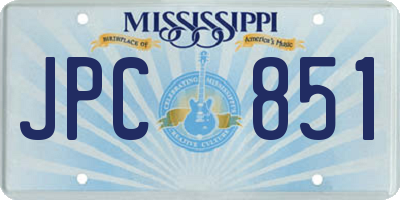 MS license plate JPC851