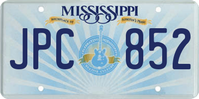 MS license plate JPC852