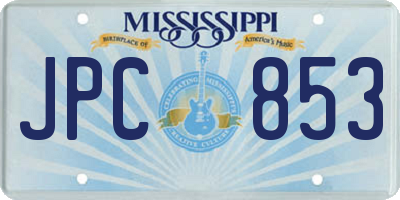 MS license plate JPC853