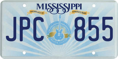 MS license plate JPC855